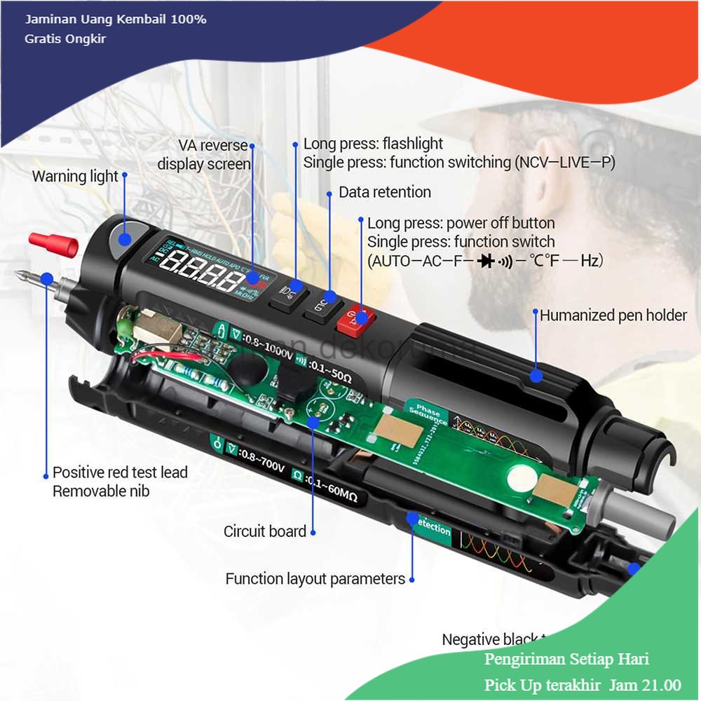 TD- PR2 ANENG Digital Multimeter Voltage Tester Pen - A3008