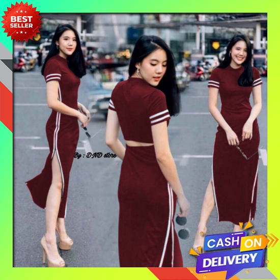 Baju Dress Pesta Wanita Kondangan Moscrepe Tile Dewasa Remaja Terbaru 2022 Kekinian Imlek Natal Kuen