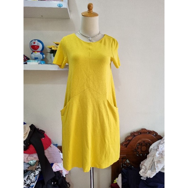 yellow dress midi COS