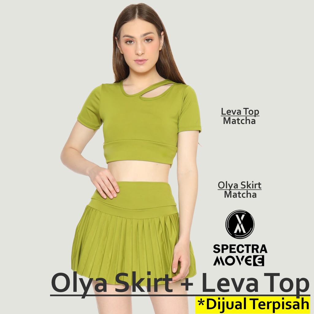 Rok celana OLYA SKIRT baju senam LEVA TOP atasan senam celana rok senam rok gym rok damce rok aerobic setelan rok