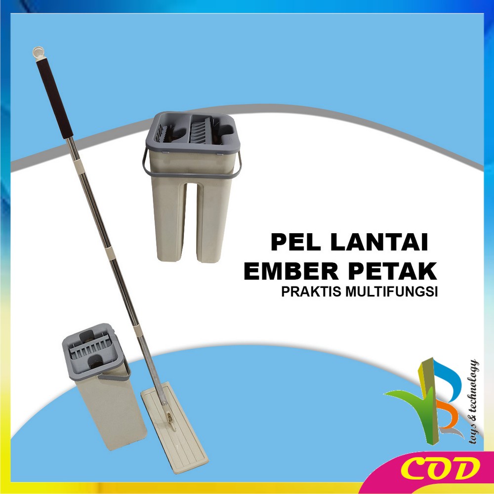 RB-C527 Pel Lantai Ember Petak Praktis Multifungsi / Kain Pel Pembersih Lantai / Mop Scratch Flat With Bucket