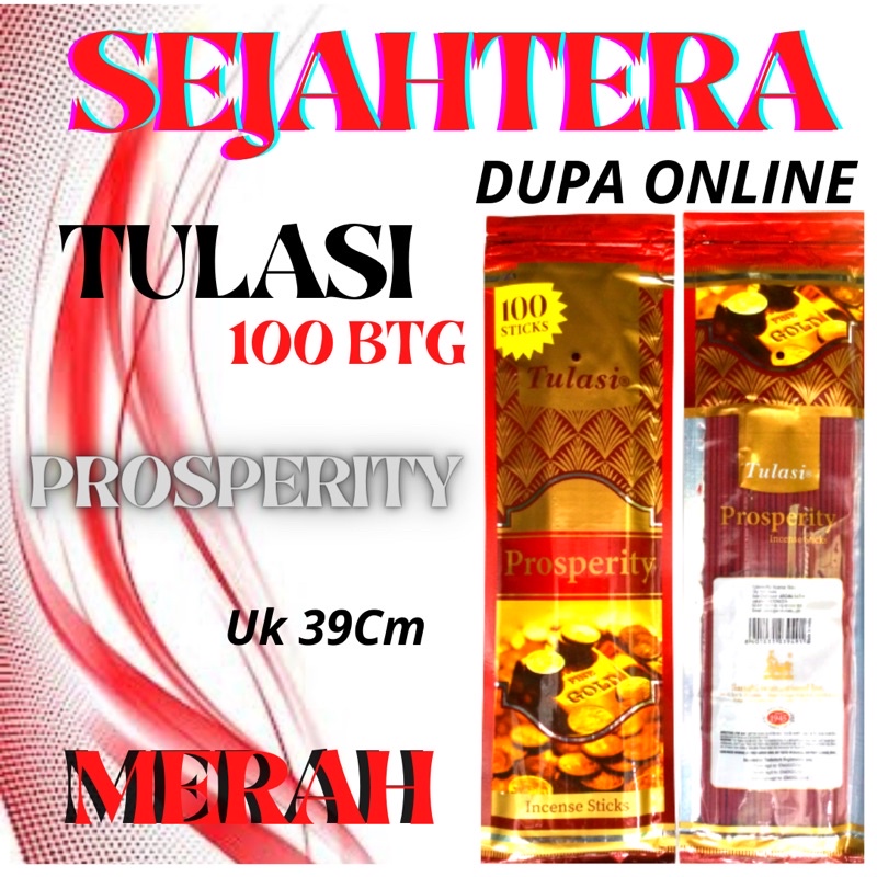 Dupa Hio India Tulasi 100btg “PROSPERITY” Merah Pouch