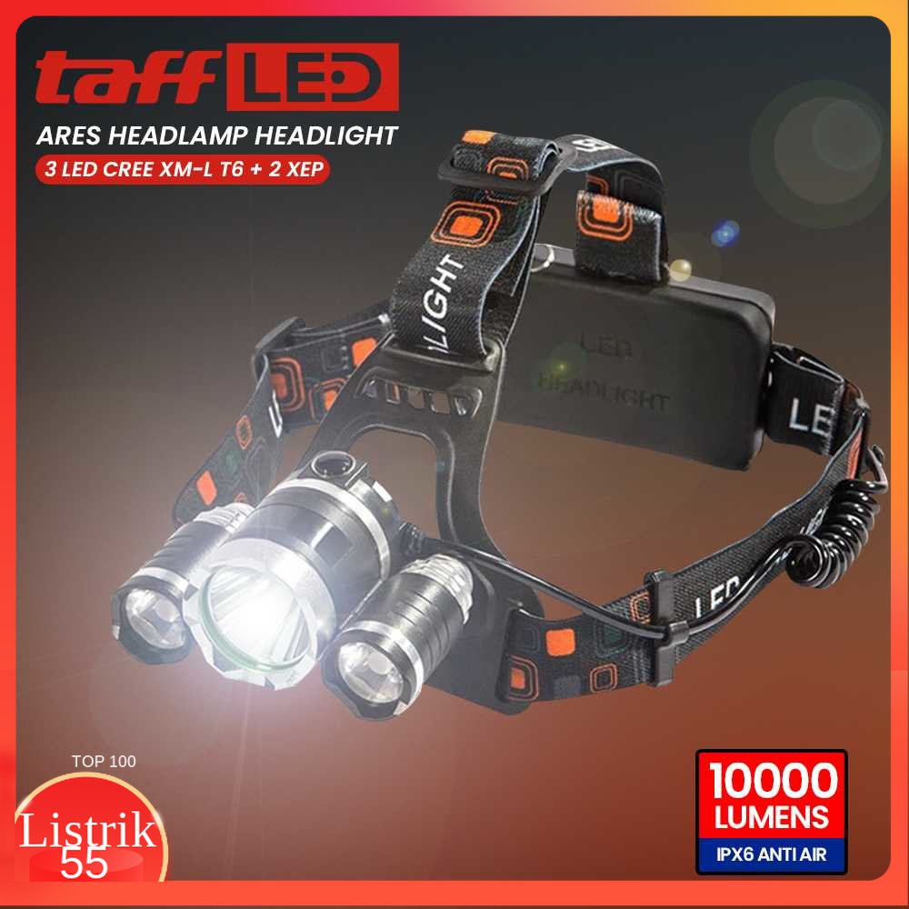 TaffLED Ares Headlamp Headlight 3 LED Cree XM-L T6 + 2 XEP - L3