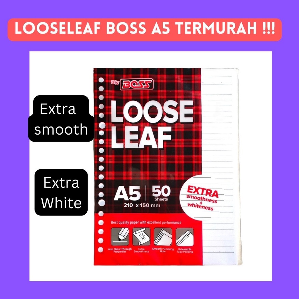 

BIG BOSS Kertas Binder Loose Leaf A5 50 PCS Sheets PAPER