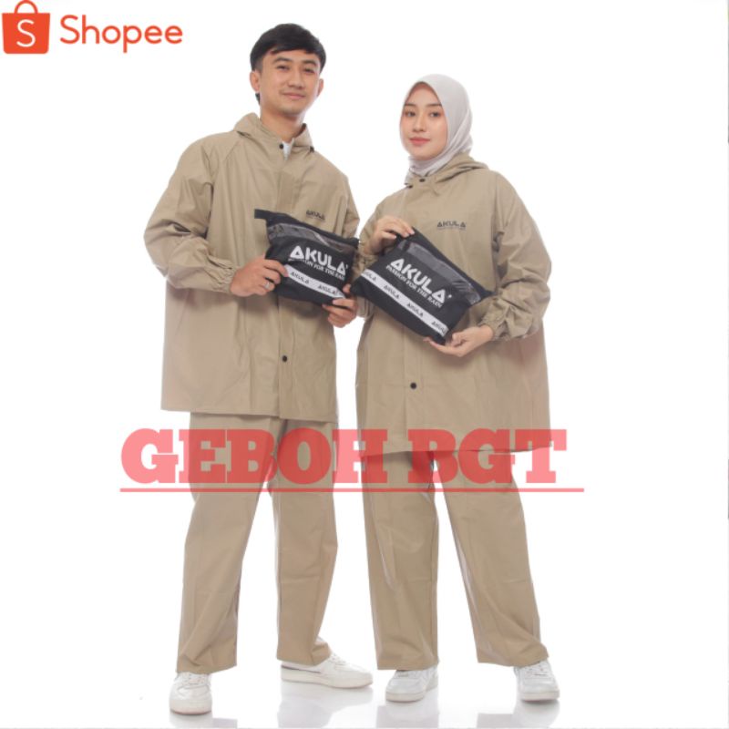 JAS HUJAN !!!, RAINCOAT COUPLE  Pria Wanita Terbaik BY AKULA  Anti Rembes Mocca