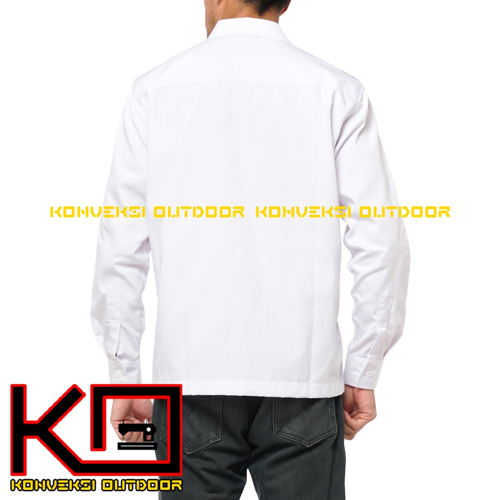 BAJU KEMEJA PDL LAPANGAN OUTDOOR INDOOR PRIA LENGAN PANJANG - Seragam Kerja Kantor Group Kemeja Lapangan Outdoor Gunung Taktikal Comunitas Kemeja Dinas PDH PNS Cargo Safari Paspampres Security Satpam Tactical Americand Drill American America - Warna Putih