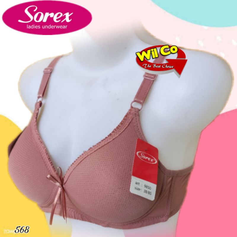 K568 - BRA/BH WANITA SOREX BUSA TANPA KAWAT CUP B KAIT DUA SIZE 34 - 40