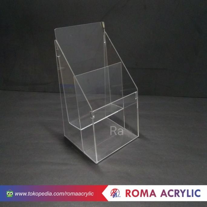 

Acrylic tempat brosur A5 2 susun/Dispay brosur A5
