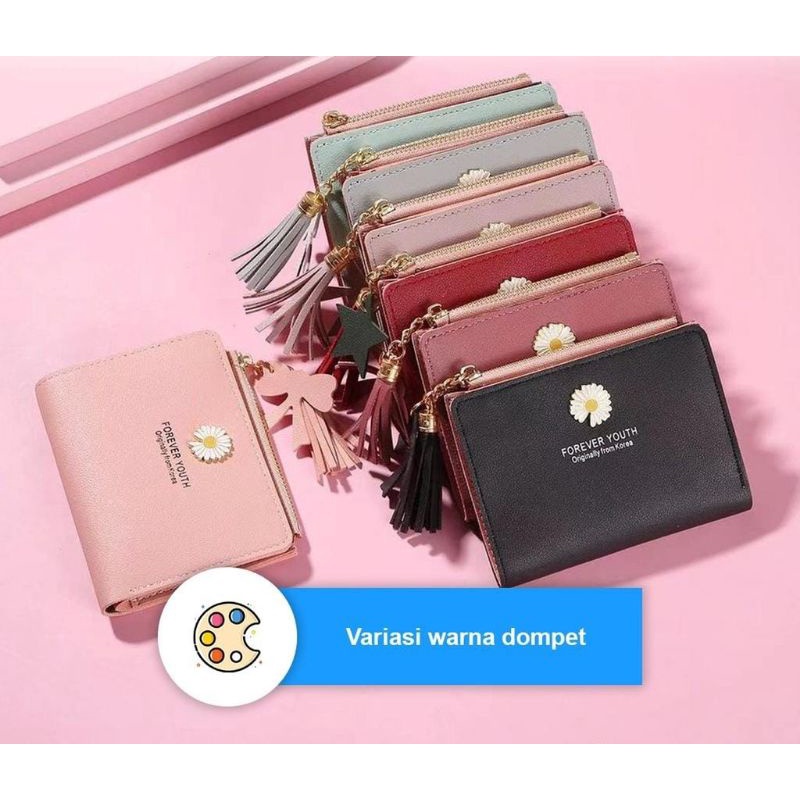 Medan Termurah KD19 Dompet Lipat Wanita Motif Bunga Daisy Timbul Dompet Fashion Wanita import