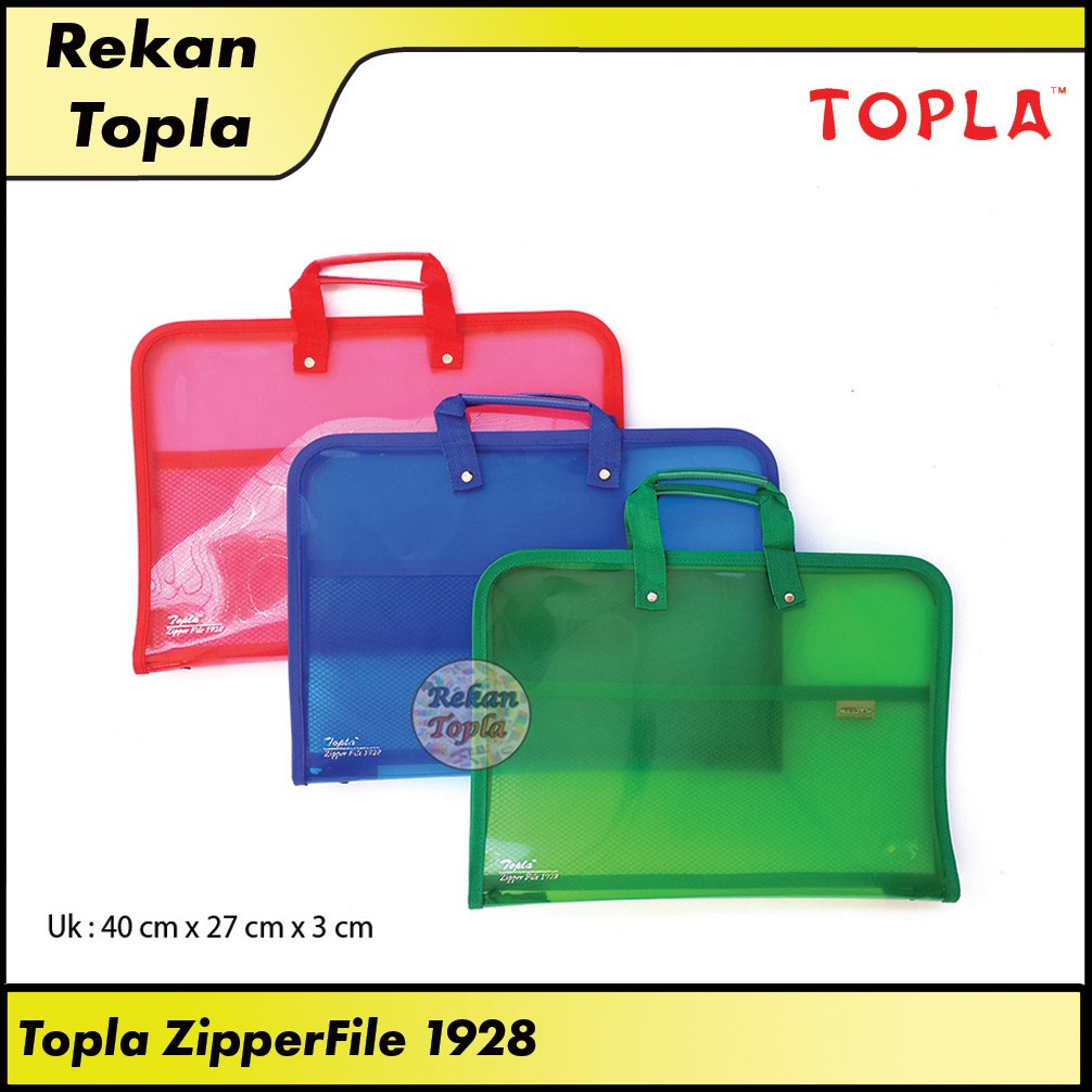 Tas Map Resleting / Folio / Map Tenteng Berwarna / Map Reseleting Warna / Map File / Tas File Jaring