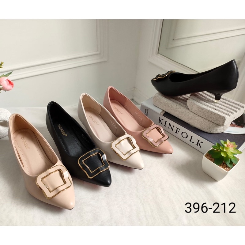 Short pump heels 3cm by Simoncelli rounded gasper import high quality fashion shoes sepatu wanita ha