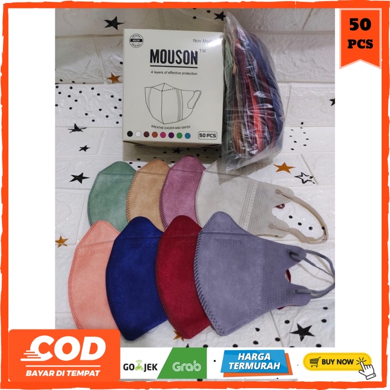 MASKER DUCKBILL MOUSON MIX WARNA ISI 50 PCS