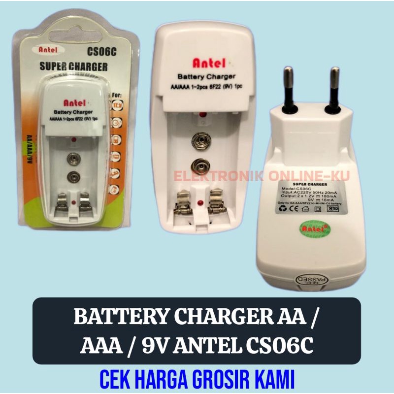 BATTERY CHARGER AA / AAA / 9V ANTEL CS06