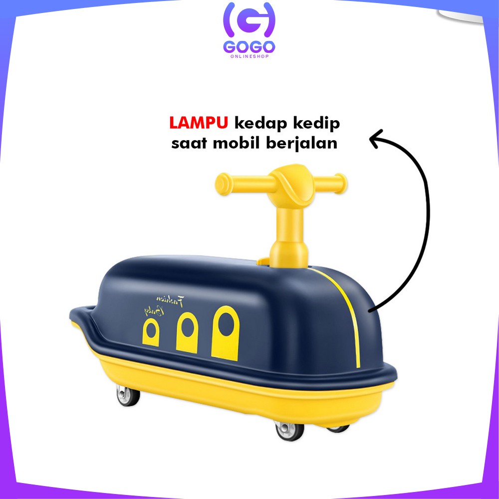 GOGO-M194 Mainan Mobil Mobilan Anak Dorong Kapal Selam Ada LED MUSIK Otoped Skuter Duduk Scooter Anak