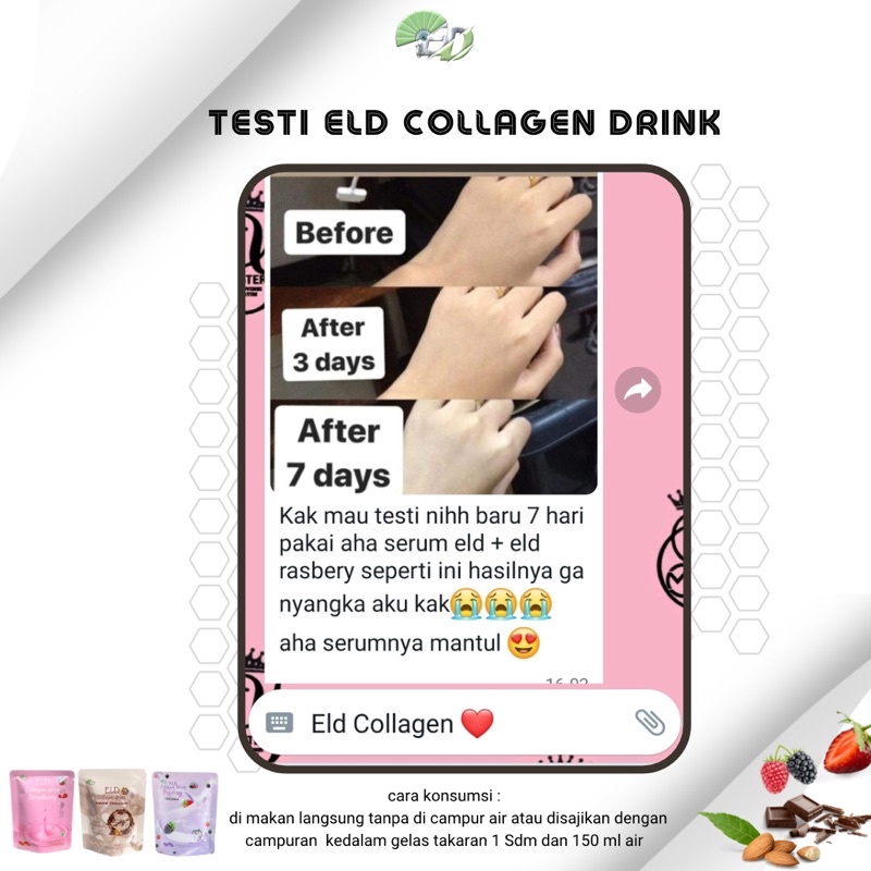 ELD COLLAGEN LGLUTHATION RASA ALMOND 125 Gr || MENCERAHKAN || MENAIKAN BB