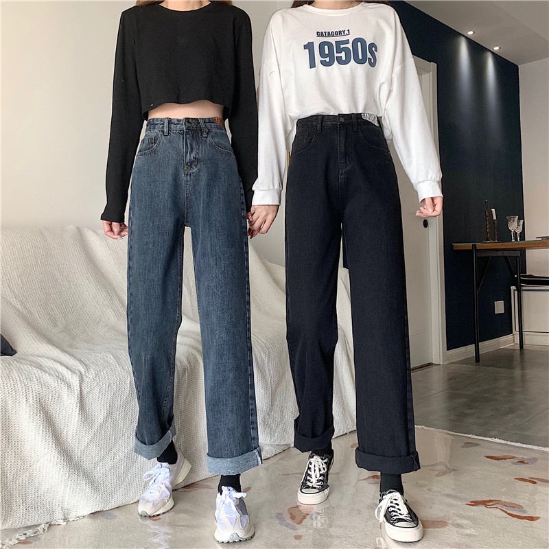 Highwaist Kulot Jeans Wanita / Straight Loose Celana Jeans Wanita (realpict)【THE GOOD SISTERS】