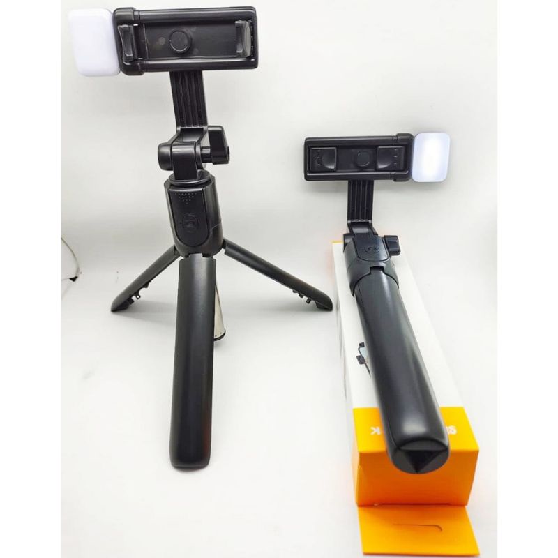 TONGSIS BLUETOOTH R1S LED REMOT SELFIE STICKTRIPOD + LAMPU LED SELFIE