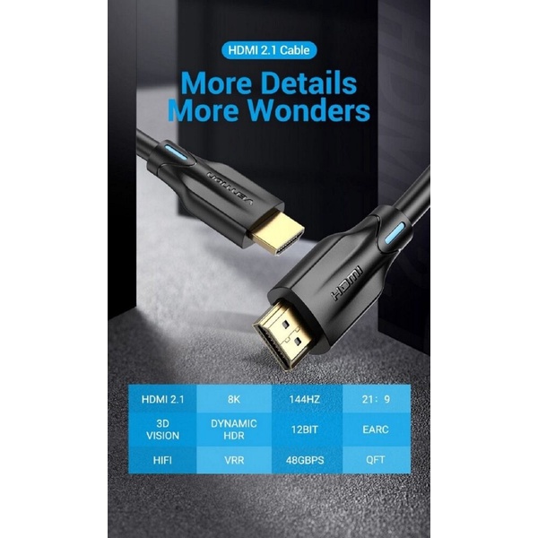 Kabel HDMI Vention 1M 2M 3M 5M AAN HDMI 2.1