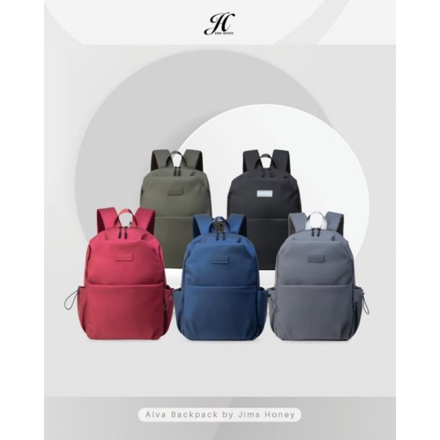 Alva Bag Jims Honey Tas Ransel Tas Sekolah Pria Wanita Water Resistant