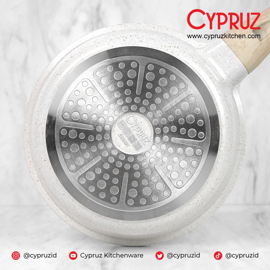 Cypruz FP-0951 Fry Pan White Granite DieCast Series 20 cm