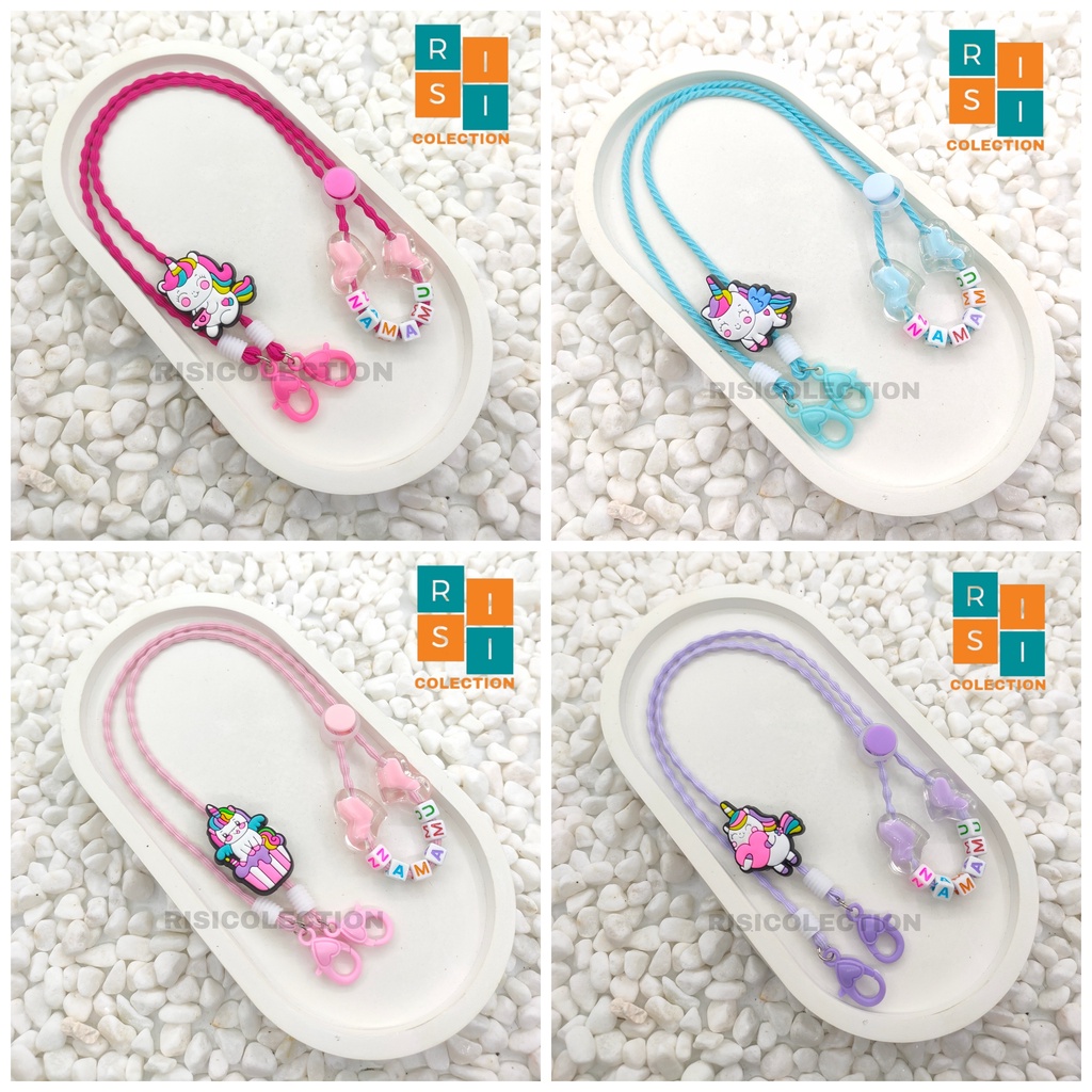 2 in1 Tali Strap Masker Anak FREE NAMA Kalung Masker