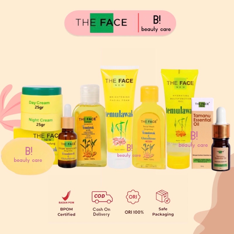 [READY SIAP KIRIM] THE FACE Temulawak Brightening BPOM SERIES ORIGINAL 100% | Facial Wash | Toner | Day &amp; Night Cream | Serum | Brightening Soap