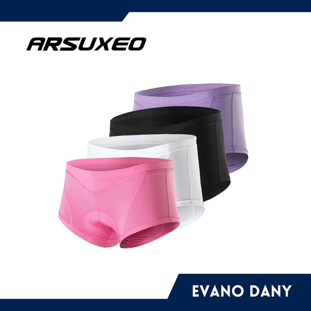 Celana ARSUXEO Celana Dalam Sepeda Wanita Padding 3D Gel Underware U01