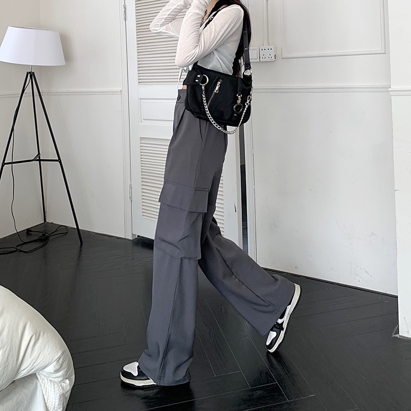 Celana Kulot Wanita Korean Highwaist Polos Lurus Oversize Casual Pants