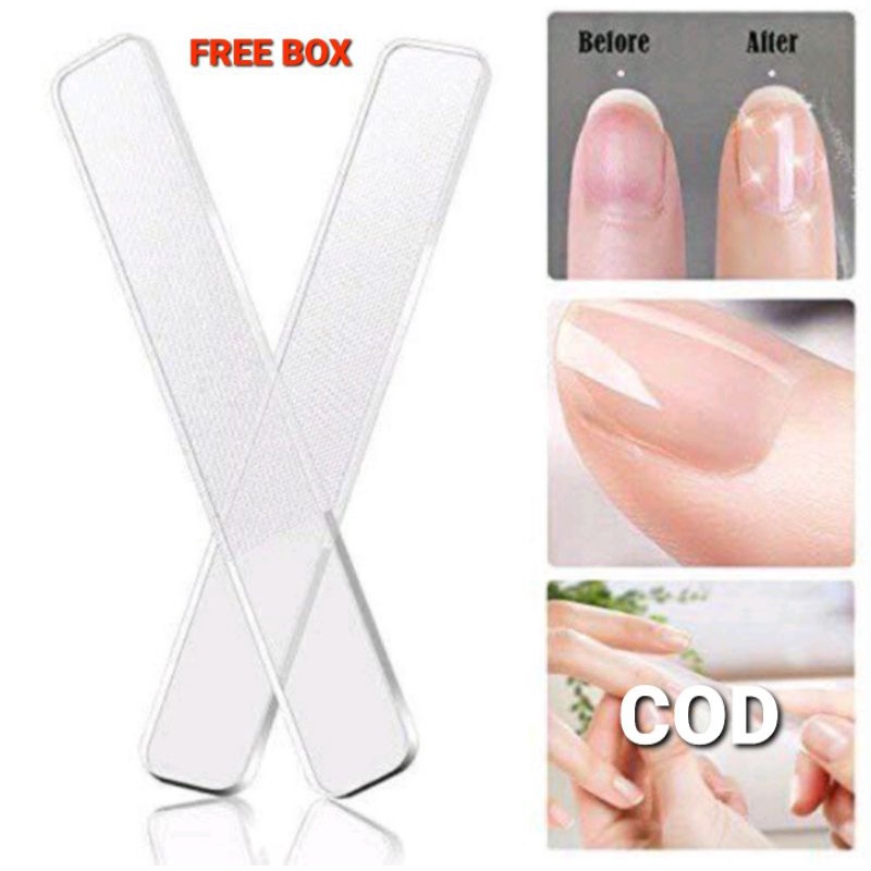 KIKIR KUKU BUFFER PENGKILAT DAPAT BOX NANO CRYSTAL GLASS NAIL ART ALAT MANICURE PEDICURE