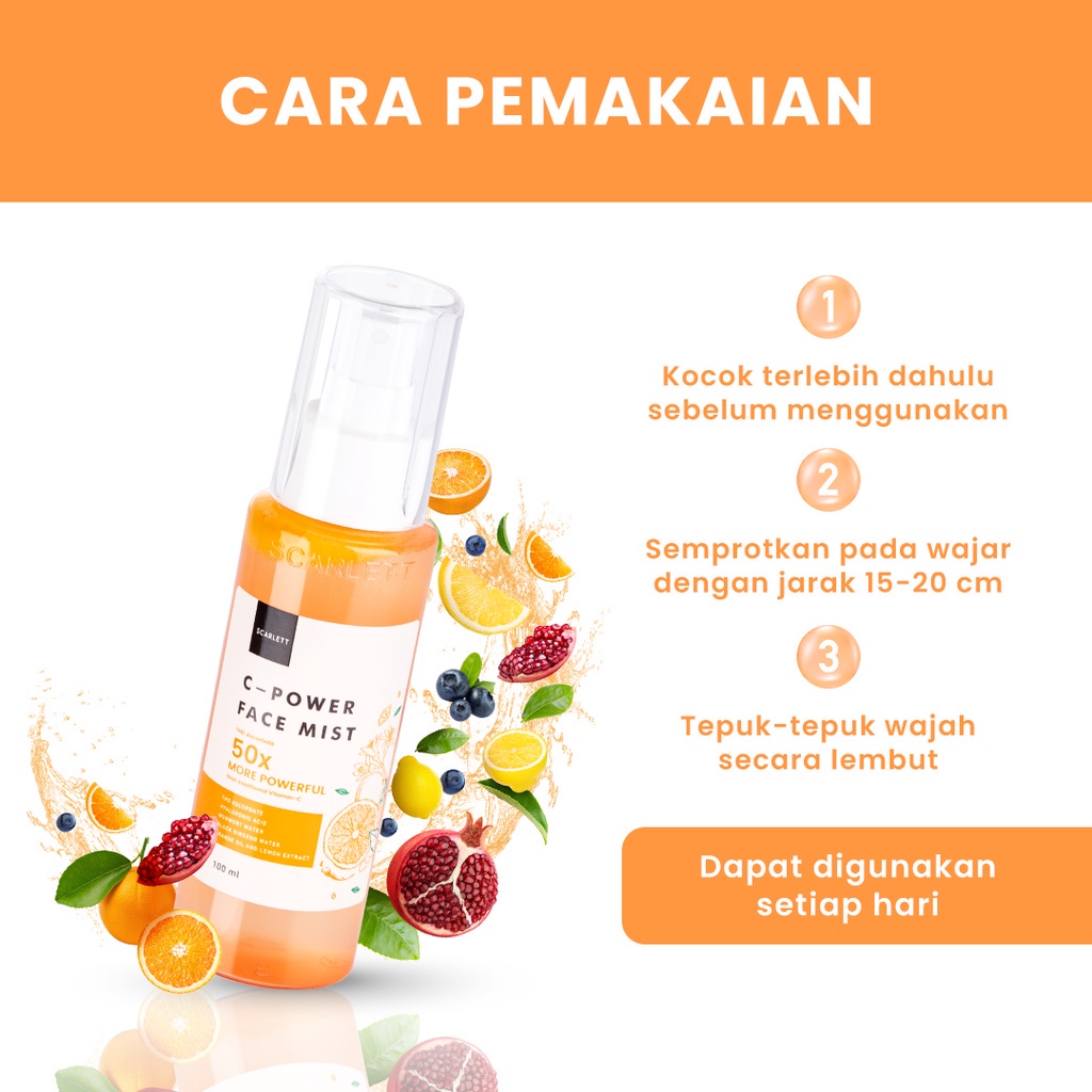 Scarlett Whitening C-Power Face Mist Melindungi Kulit dari Efek Buruk Paparan Sinar UV dan Mencerahkan Kulit