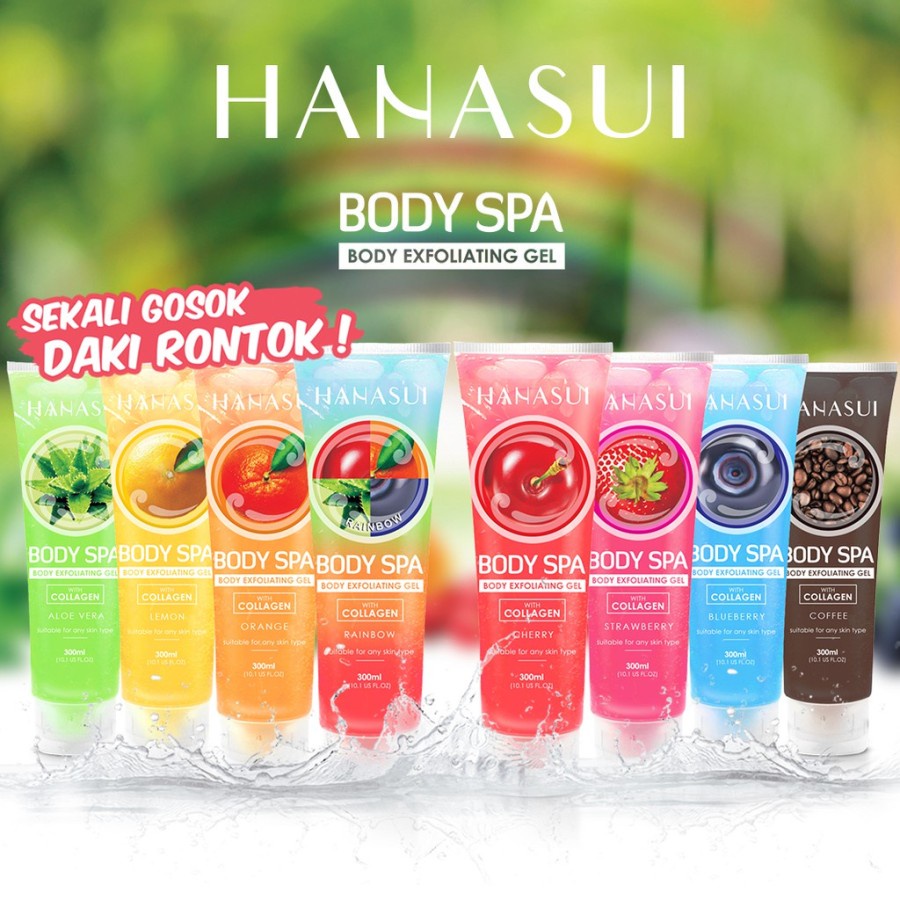 HANASUI Body Spa Exfoliating Gel 300ml Scrub Gel Perontok Daki