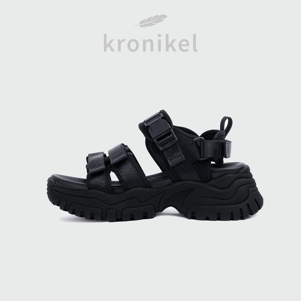 [PREMIUM LOKAL BRAND] KRONIKEL PROJECT // BELLA 2-in-1 Sandals - Black