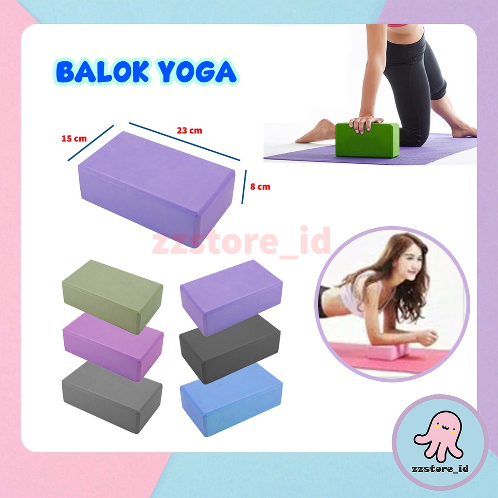 Balok Yoga Bantalan Yoga Block Yoga Pilates Polos / BALOK Yoga Blok Prick Pilates EVA Brick Foam Alat Fitnes