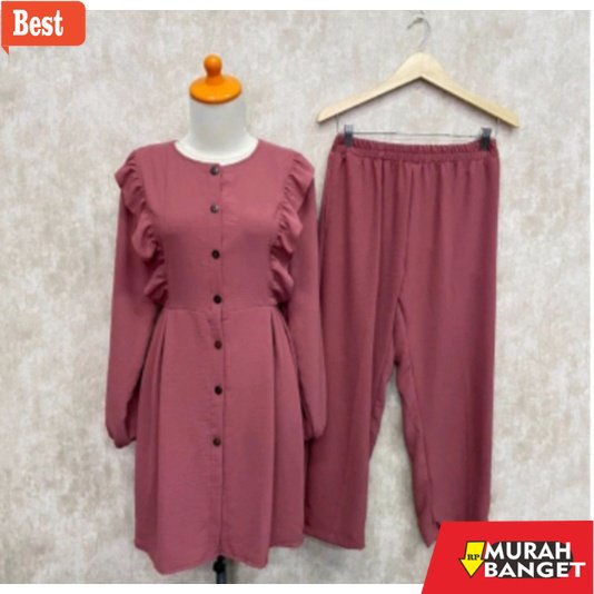 baju setelan wanita kekinian 2022 SETELAN WANITA TERBARU (TUNIK+CELANA) BAJU WANITA TERBARU TERMURAH