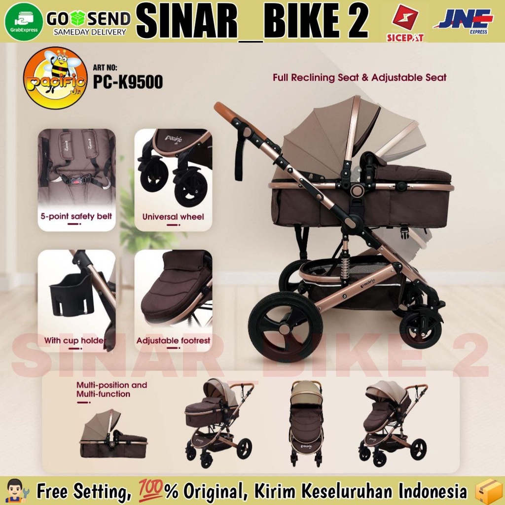 Baby Stroller Spacebaby SB-6055//SB-6055A//K9500 Stir Bolak Balik Kereta Dorong Bayi