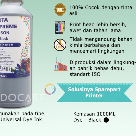 IndoCart Tinta Refill Printer Epson L100 L120 L200 L210 L310 L350-1kg - Hitam