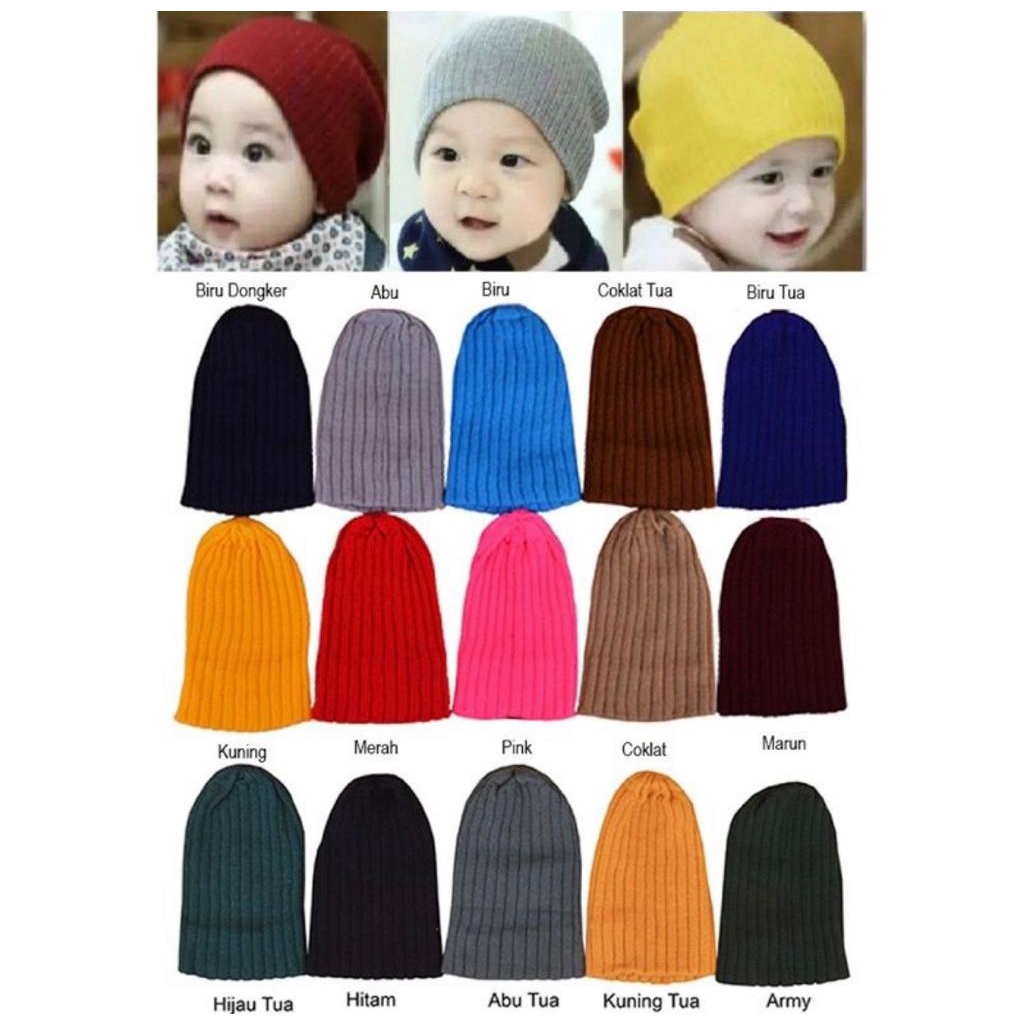 Kupluk Salur Anak/ Kupluk Rajut/ Beanie Hat Kids/ Topi Anak Topi Bayi Rajut