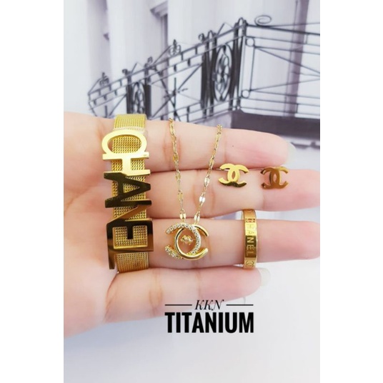 Titanium set silver gelang kalung ccn