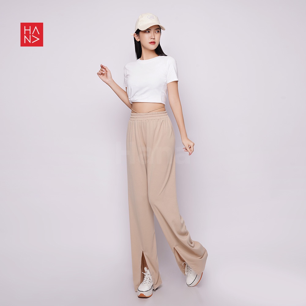 HanaFashion JKT - Cesa Loose Slit Pants Wanita Celana Panjang Wanita Olahraga Murah - LP118