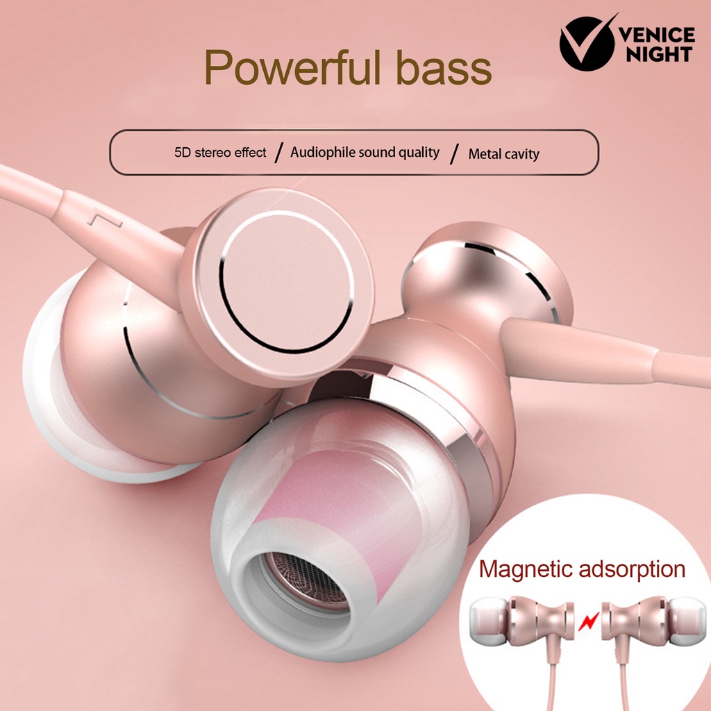 (VNEP) (Berkabel) Type-c Interface ic Inhalation Ear-type Headphones Earbud dengan Mic