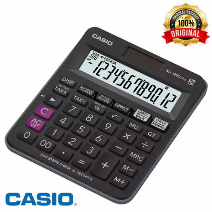 

Calculate Kalkulator Meja Casio Mj-120D Plus-Bk Check & Correct Calculator