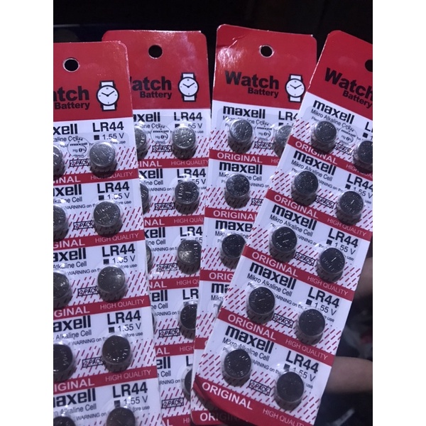 Baterai alkaline maxel LR44 baterai laser baterai jam