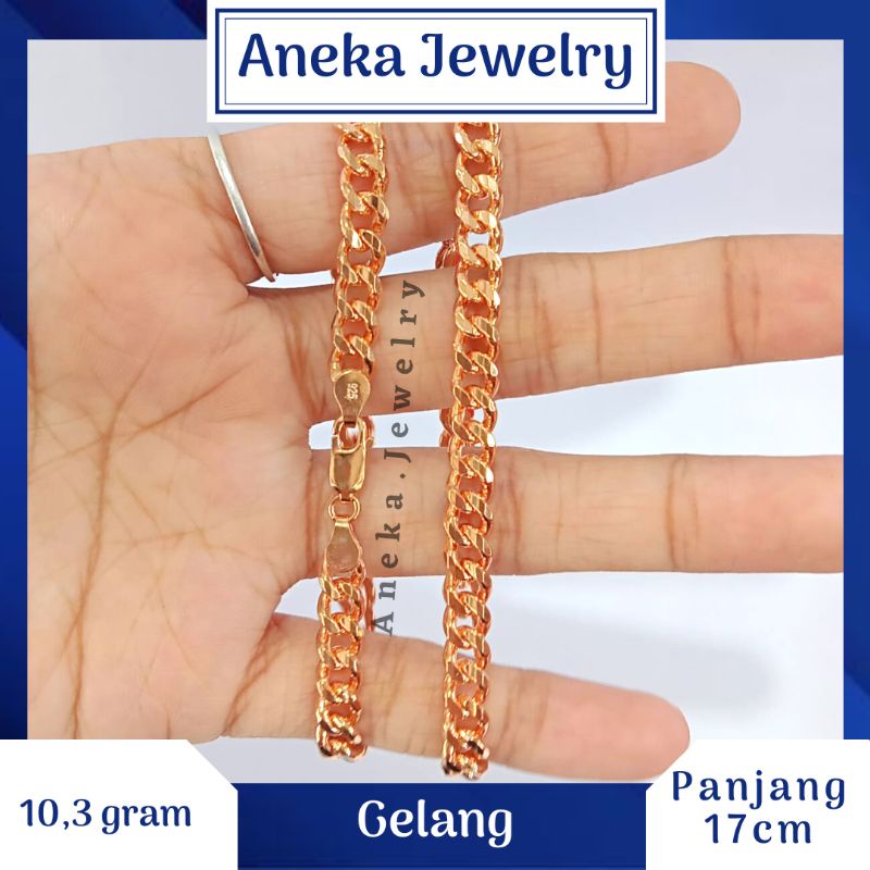 Gelang Stang, Perak 925, Sepuh Emas Rosegold