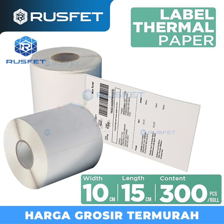 

SLM7 Label Kertas Stiker Thermal 10x15 300 Resi Paper sticker RUSFET