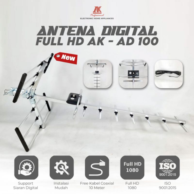 ANTENA DIGITAL AK / ANTENA LUAR ORIGINAL PLUS BONUS KABEL 10 M