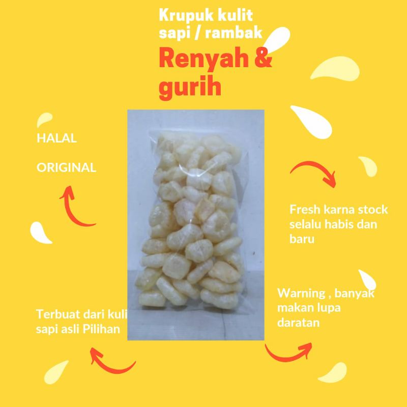 

kerupuk kulit sapi varian rasa paling laris halal termurah