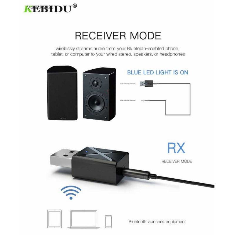 KEBIDU USB Dongle HiFi Audio Bluetooth Transmitter &amp; Receiver - KN320