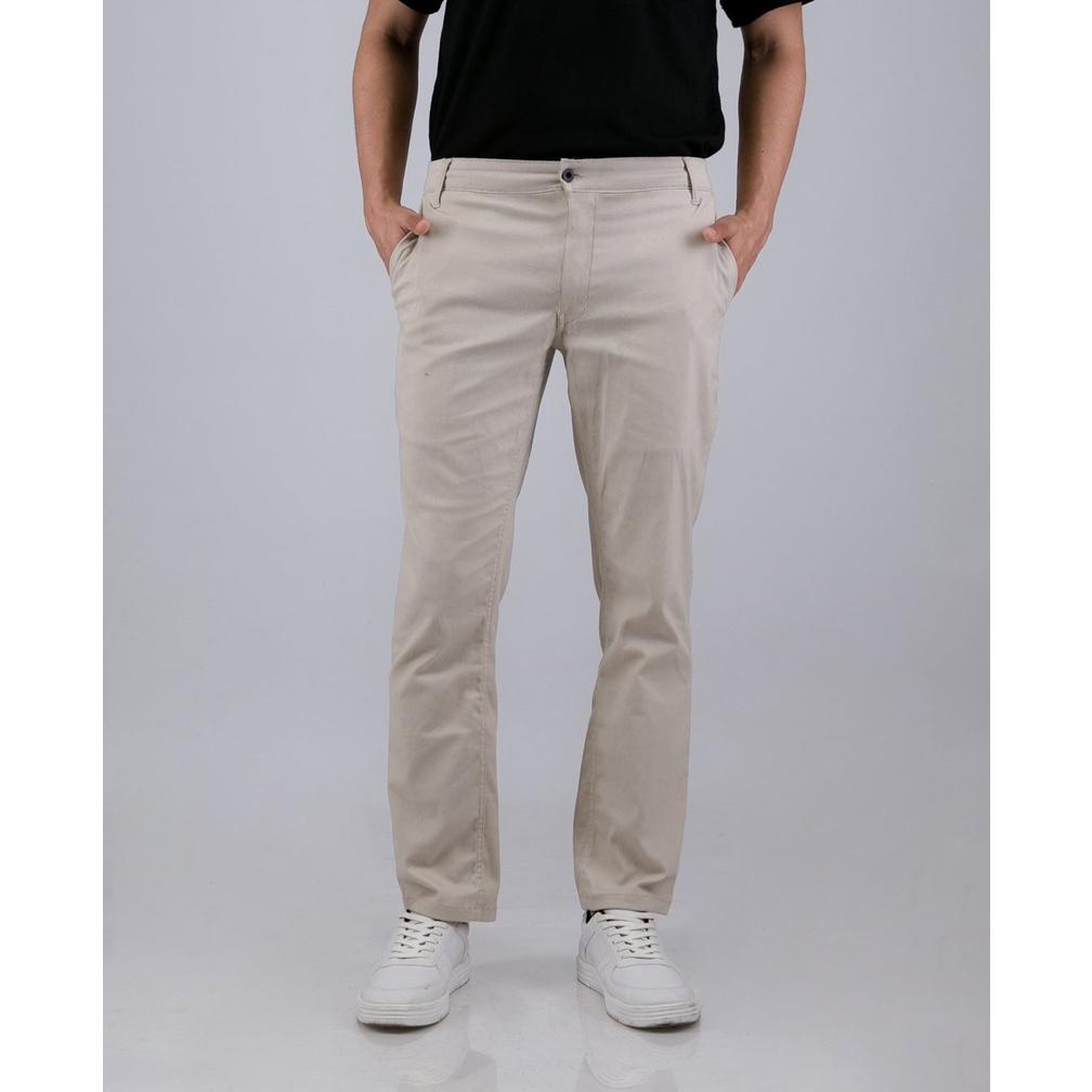 Celana Panjang Pria Chino Modern Chinos Slim Fit Livehaf Tib Long Pants Light Cream