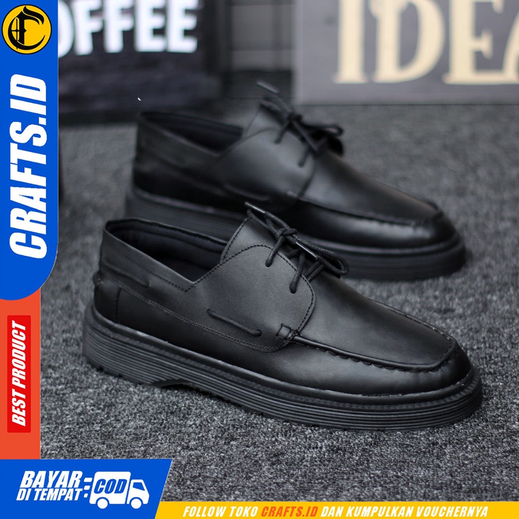 CRAFTS isami - Sepatu Formal Pantofel Docmart Low Boots Kulit Asli Kerja Pria