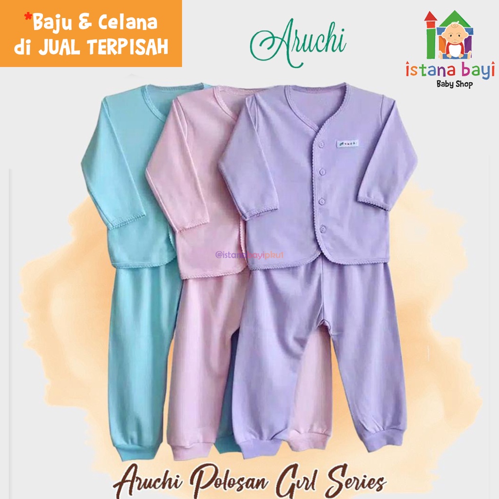 Aruchi Baju Panjang WARNA Kancing Depan SML - Aruchi Baju Bayi